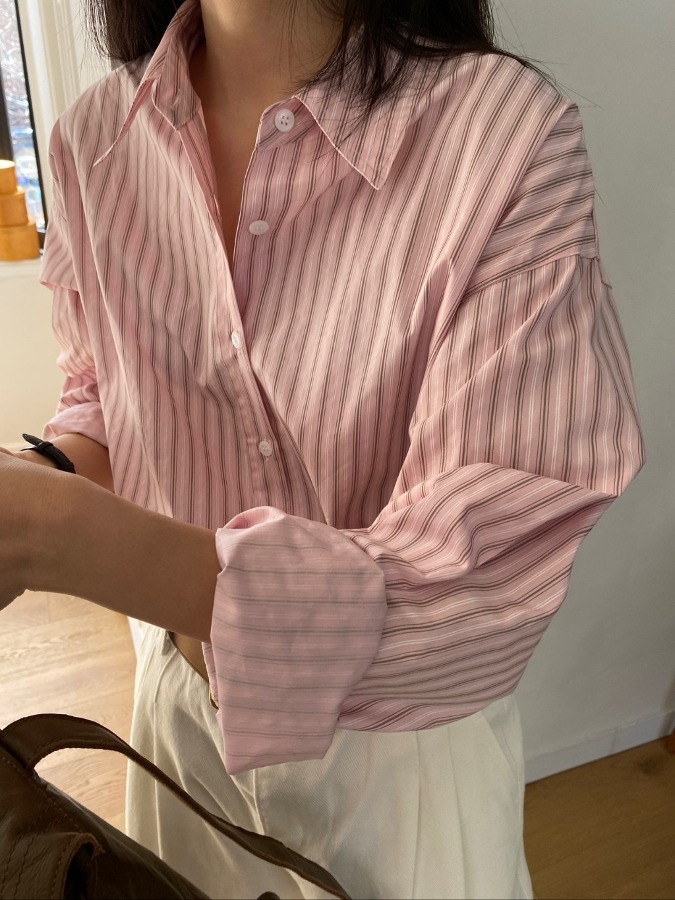 stripe pink shirt